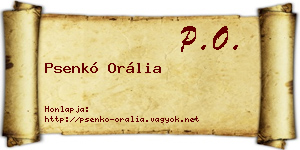 Psenkó Orália névjegykártya