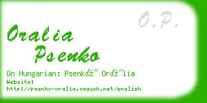 oralia psenko business card